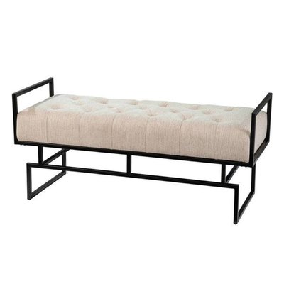 Tedges Upholstered Bench Beige/gray
