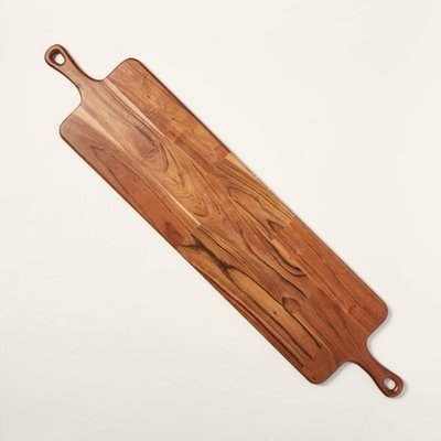 40x9 Wooden Paddle Serving Board With Handles Brown