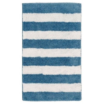 21x34 Striped Washable Bath Rug Basin Blue/white