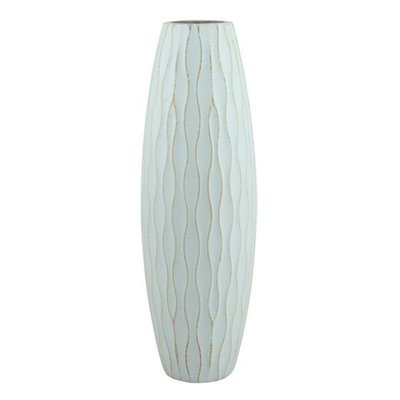 Decorative Textured Wood Vase Pale Blue